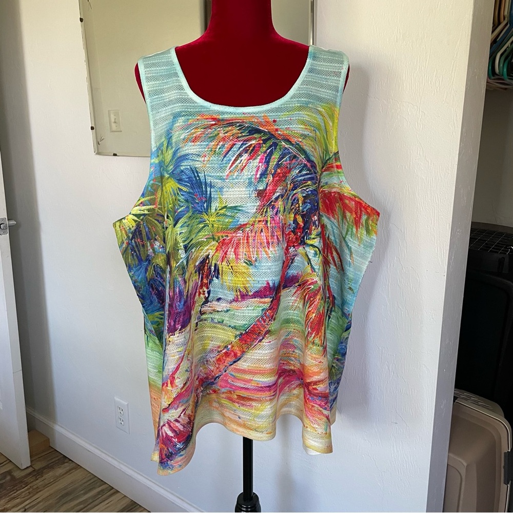 Leoma Lovegrove Sleeveless Top Precious Palms! Size XXXL Excellent condition!